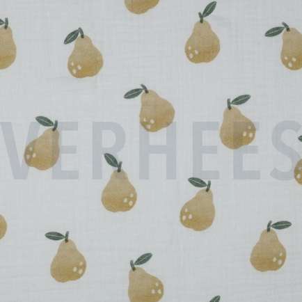 DOUBLE GAUZE DIGITAL PEARS WHITE (hover)