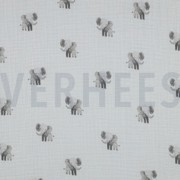 DOUBLE GAUZE GOTS DIGITAL ANIMALS WHITE (thumbnail)