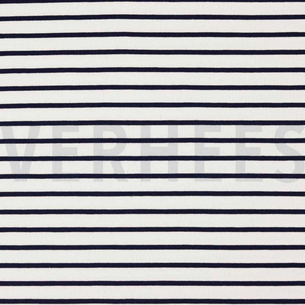 FRENCH TERRY STRIPE ECRU/NAVY