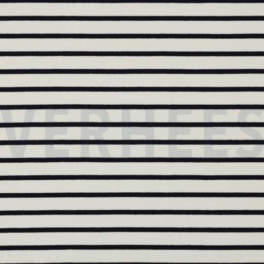 FRENCH TERRY GARNGEFÄRBT STREIFEN ECRU / MARINEBLAU #7