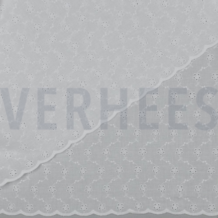 BAUMWOLLE STICKEREI ZWEISEITIGE WELLE WEISS (hover)