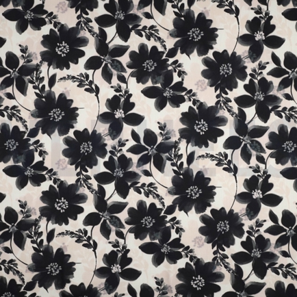 COTTON VISCOSE DIGITAL FLOWERS WHITE (hover)