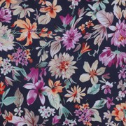 COTTON VISCOSE DIGITAL FLOWERS NAVY (thumbnail)