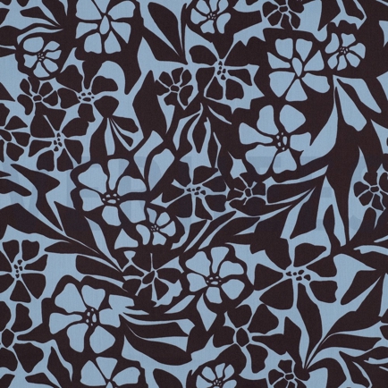 COTTON VISCOSE FLOWERS LIGHT BLUE (hover)