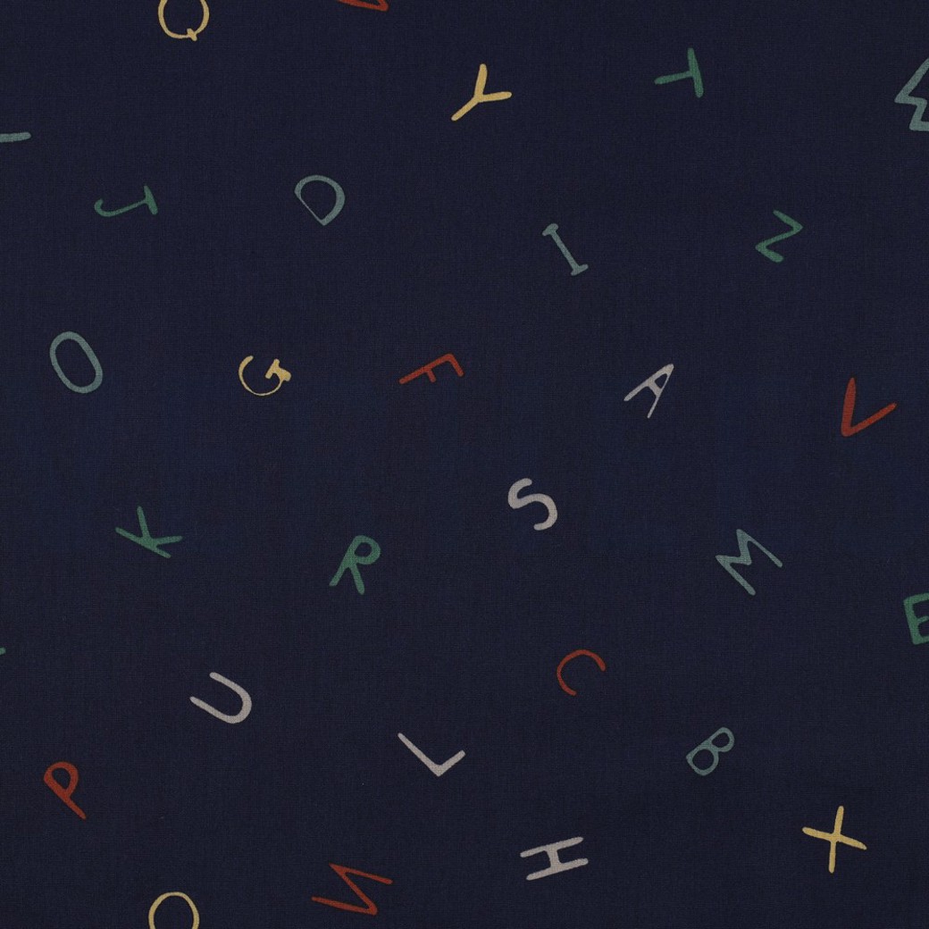 POPLIN LETTERS NAVY