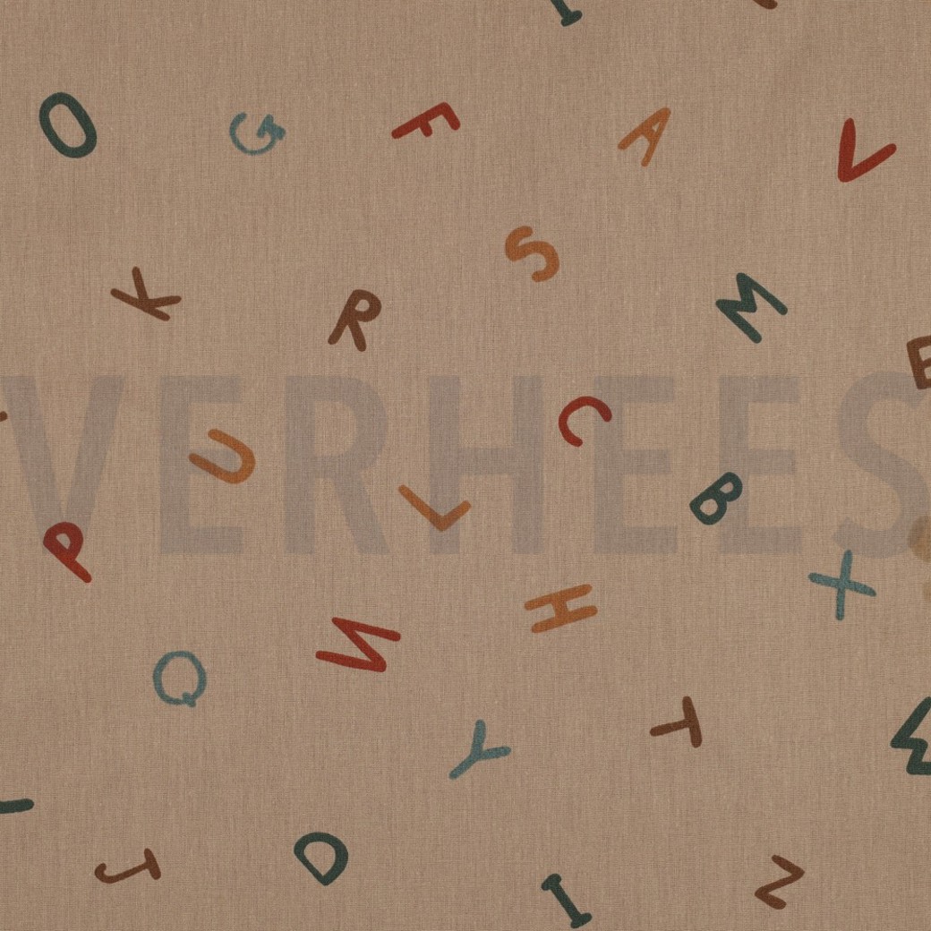 POPLIN LETTERS SAND