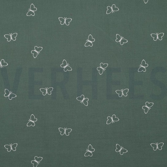 VELOURS MILLERAIES PAILLETÉ PAPILLONS SAUGE #7