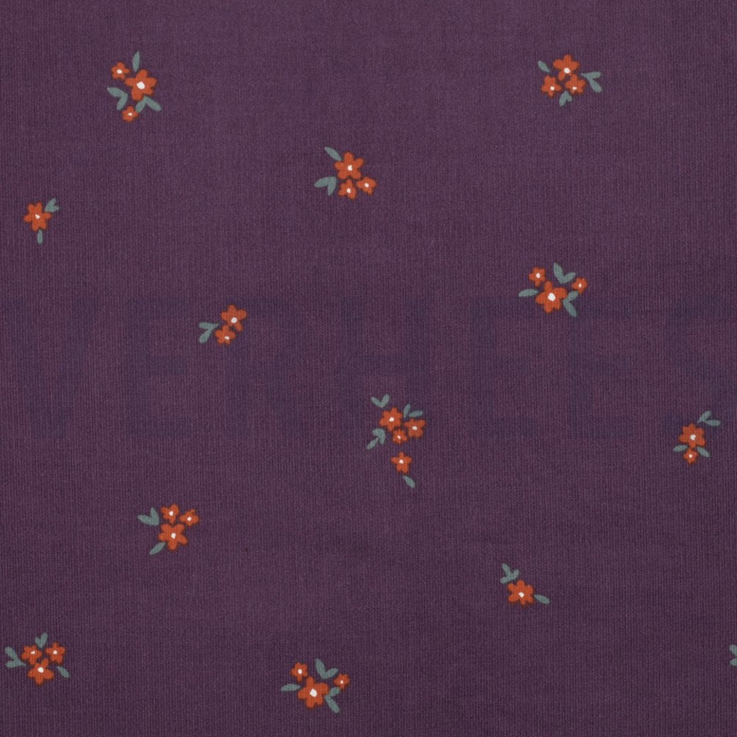 BABYCORD FLOWERS DARK PURPLE