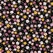 BABYCORD SMALL FLOWERS BLACK (thumbnail)