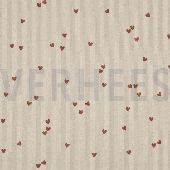 RIB JERSEY HEARTS NATURAL #7
