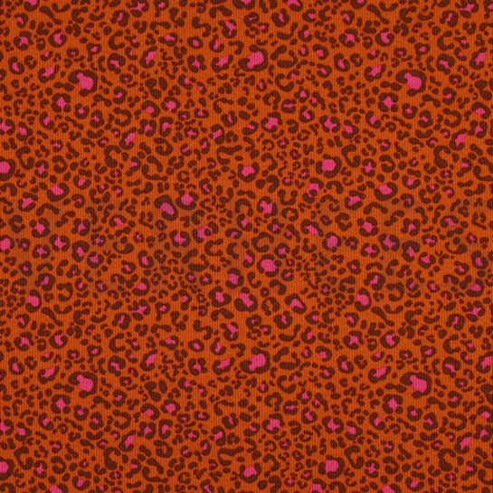 RIB JERSEY ANIMAL SKIN ORANGE #7