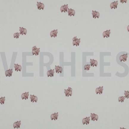 RIB JERSEY DIGITAL FOREST ANIMALS WHITE (hover)