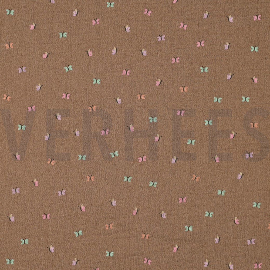 DOUBLE GAUZE BUTTERFLIES CAMEL