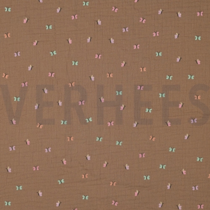 DOUBLE GAUZE BUTTERFLIES CAMEL (hover)