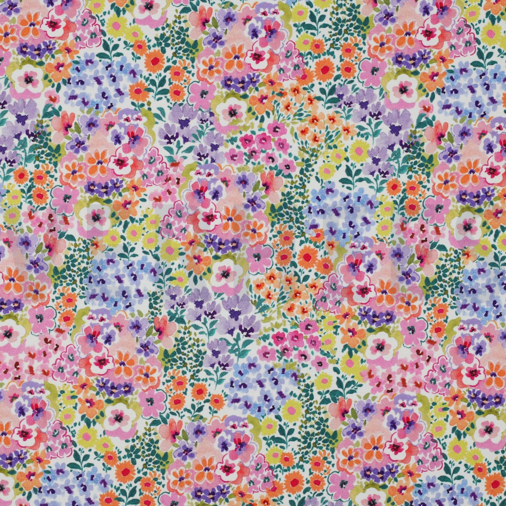JERSEY DIGITAL FLOWERS MULTICOLOUR