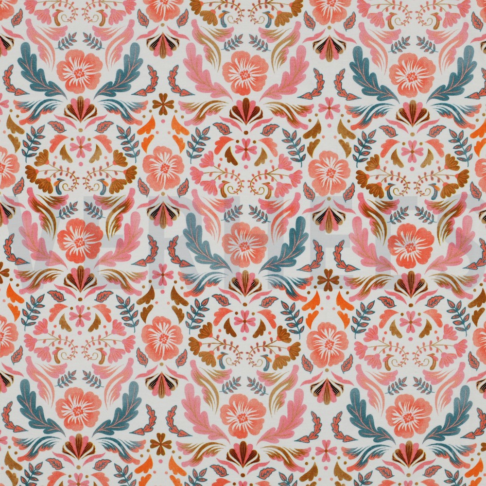 JERSEY DIGITAL FLOWERS WHITE