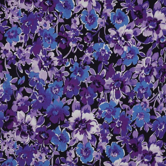 JERSEY DIGITAL FLOWERS NAVY #7
