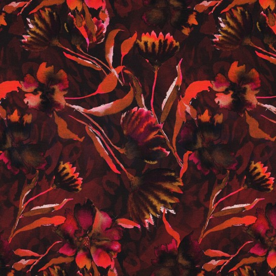 JERSEY DIGITAL FLOWERS BORDEAUX #7