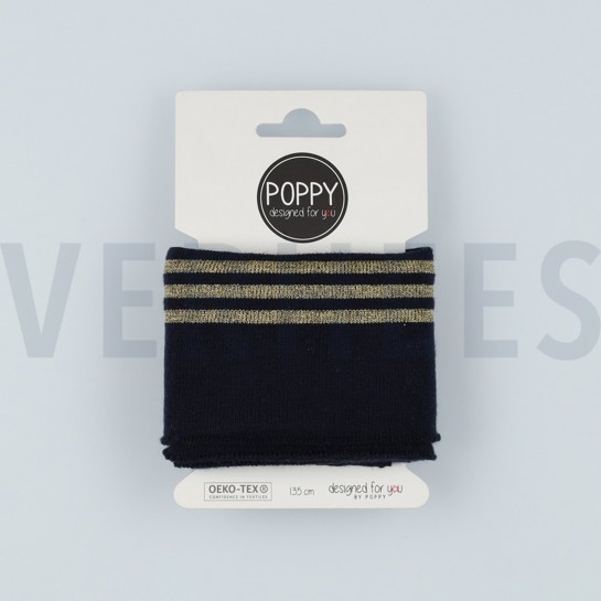 CUFFS LUREX 7CM NAVY/GOLD #7