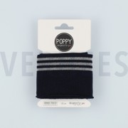 CUFFS LUREX 7CM NAVY SILVER (thumbnail)