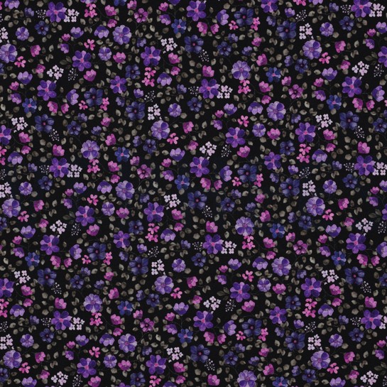 JERSEY GOTS DIGITAL FLOWERS NAVY/ PURPLE #7