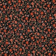 JERSEY GOTS DIGITAL FLOWERS BLACK / PEACH (thumbnail)
