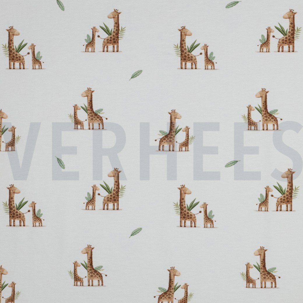 JERSEY GOTS DIGITAL ANIMALS WHITE