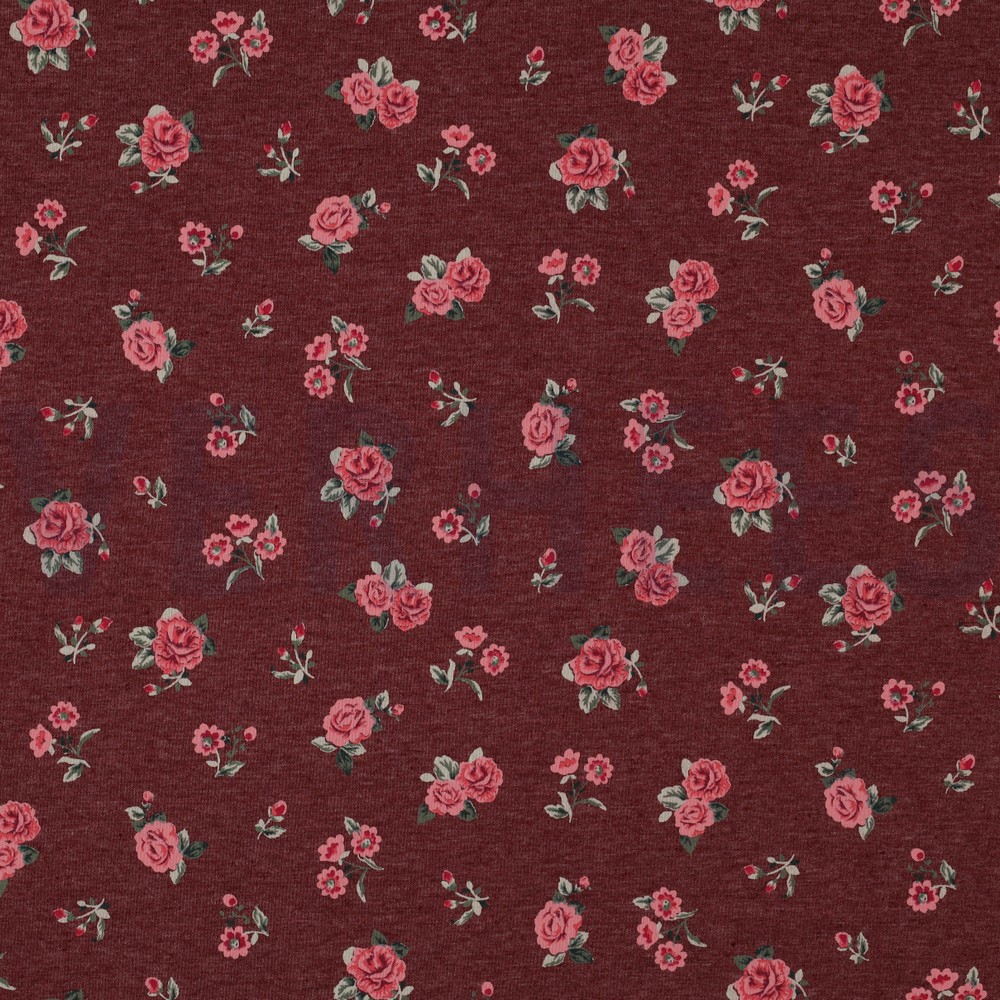 JERSEY MELANGE FLOWERS BERRY MELANGE