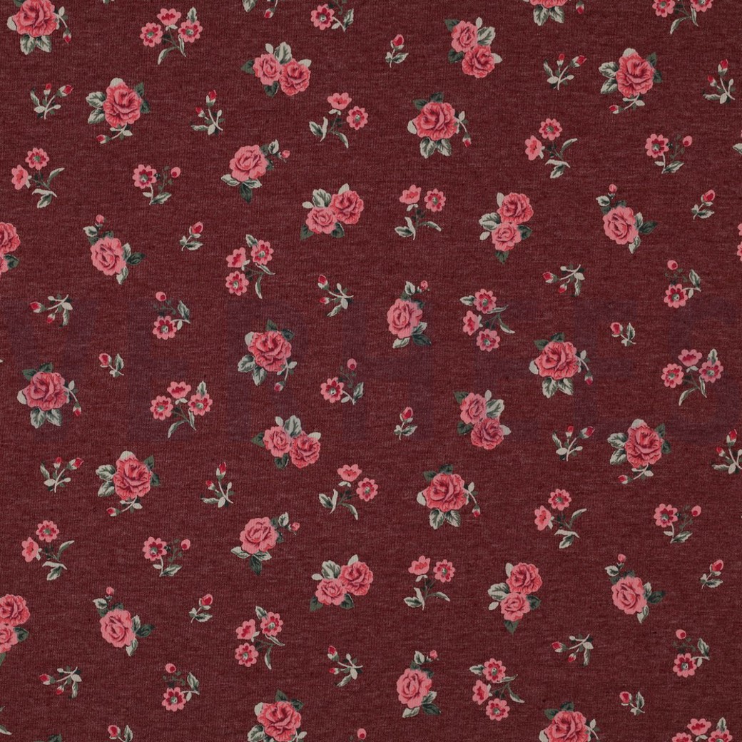 JERSEY MELANGE FLOWERS BERRY MELANGE