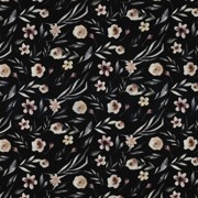 WAFFLE JERSEY DIGITAL FLOWERS BLACK (thumbnail)