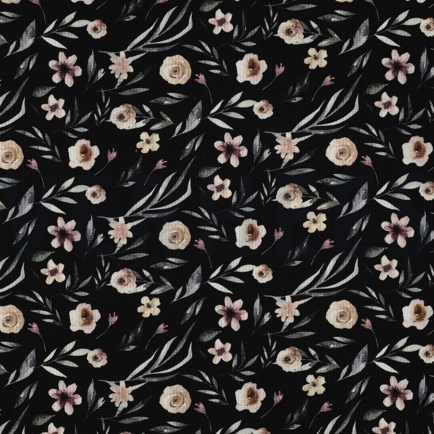 WAFFLE JERSEY DIGITAL FLOWERS BLACK (hover)