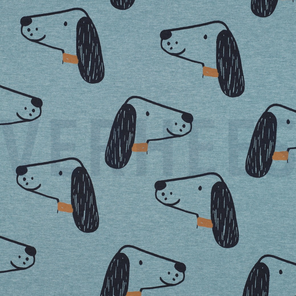 JERSEY MELANGE DOGS SMOKE BLUE