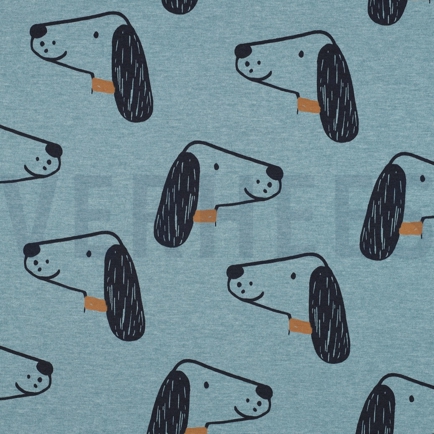 JERSEY MELANGE DOGS SMOKE BLUE (hover)