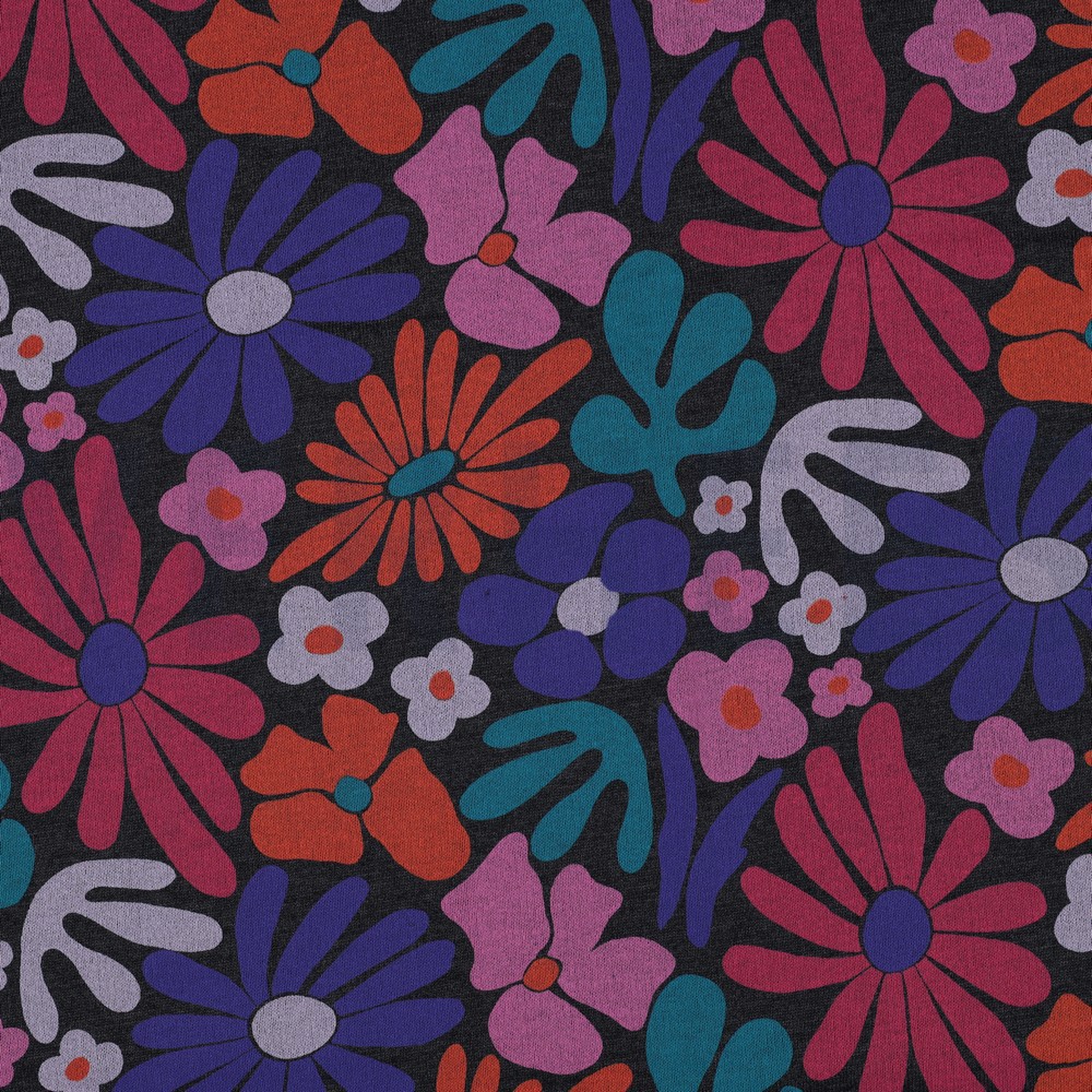 SWEAT MELANGE FLOWERS INDIGO