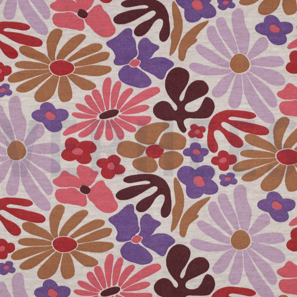 SWEAT MELANGE FLOWERS LICHT SAND