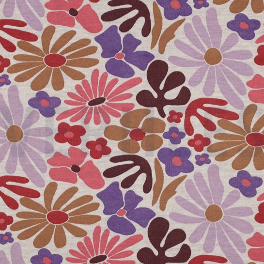 SWEAT MELANGE FLOWERS LICHT SAND #7