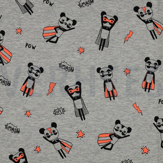 JERSEY MÉLANGE NEON SUPER HÉROS GRIS CLAIR #7