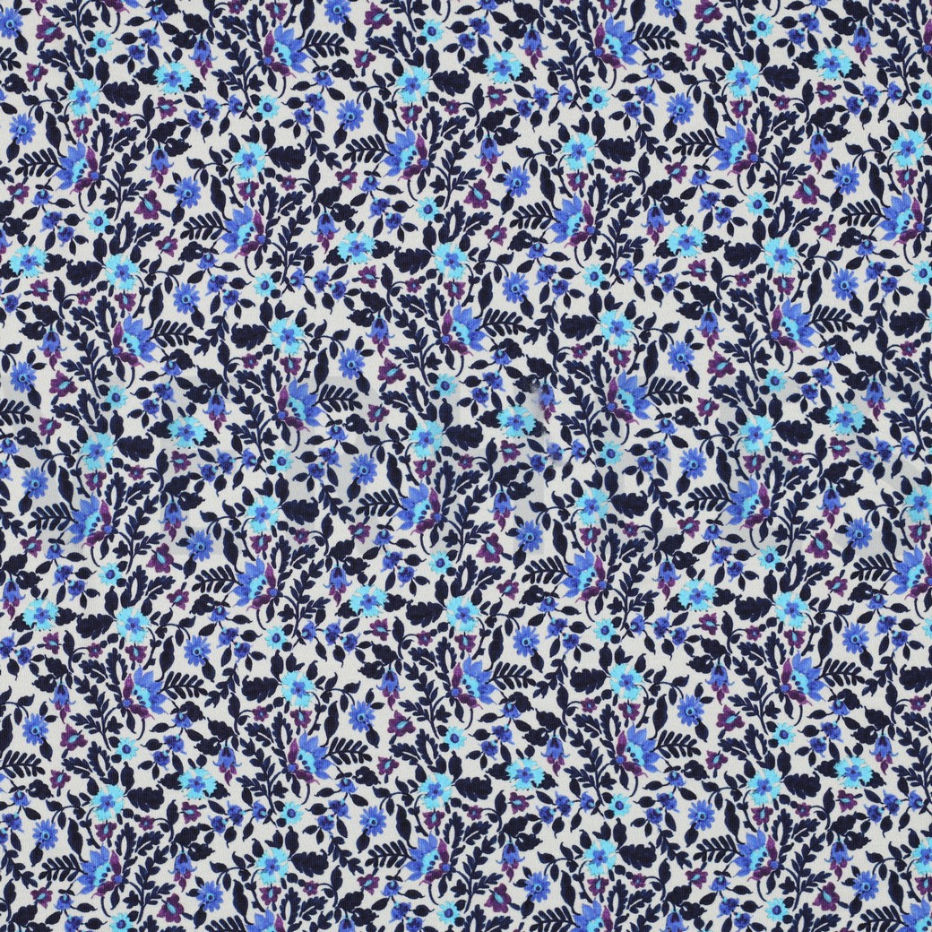 FRENCH TERRY DIGITAL FLOWERS OFF-WHITE