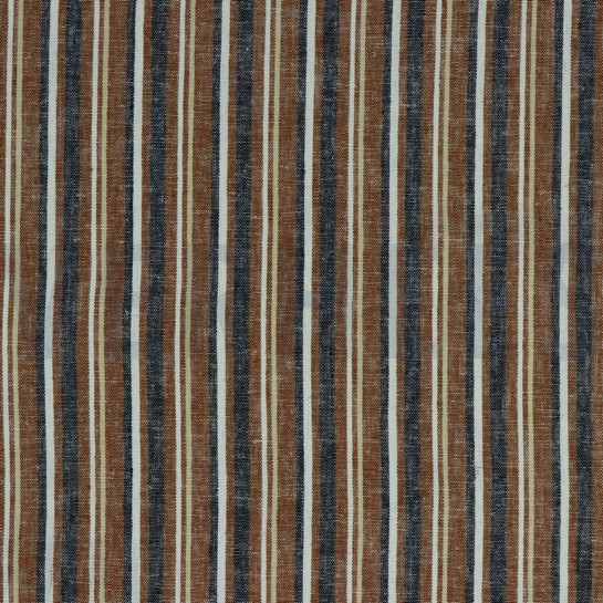 LINEN YARN DYED STRIPES RUST #7