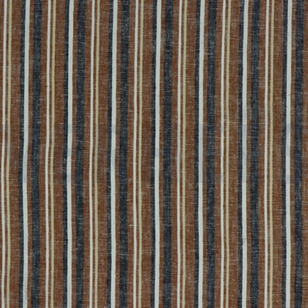 LINEN YARN DYED STRIPES RUST (hover)