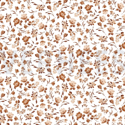 JERSEY DIGITAL FLOWERS WHITE/ DARK APRICOT (hover)