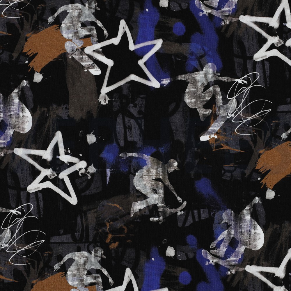 FRENCH TERRY DIGITAL GRAFFITI BLACK