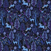 FRENCH TERRY DIGITAL FOREST ANIMALS NAVY (thumbnail)