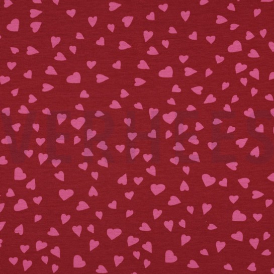 FRENCH TERRY DOGS AND HEARTS RED #7