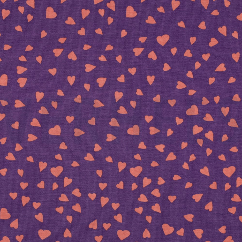 FRENCH TERRY DOGS AND HEARTS PURPLE
