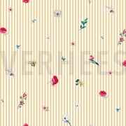 POPLIN DIGITAL FLOWERS WITH STRIPES LIGHT YELLOW (thumbnail)