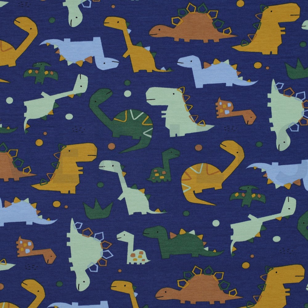 FRENCH TERRY DINOSAURS COBALT