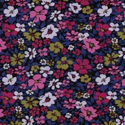 FRENCH TERRY FLOWERS BLACK/ BLUE (thumbnail)