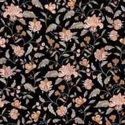 BAMBOO COTTON JERSEY FLOWERS BLACK (thumbnail)