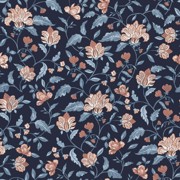 BAMBOO COTTON JERSEY FLOWERS NAVY (thumbnail)